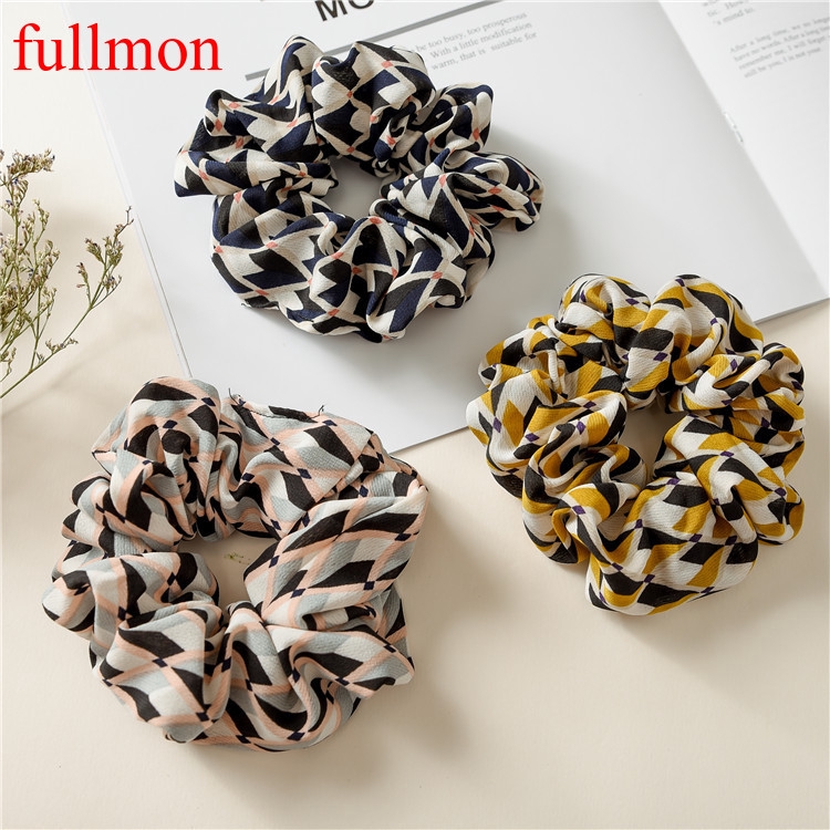 1pc Black &amp; White  Lattice Hair Ring Elastic Hair Bands Hair Accessories