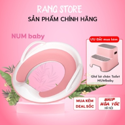 Bệ ngồi bồn cầu cho bé NUMbaby bệ thu nhỏ bồn cầu cho bé, nắp bồn cầu bé tập ngồi vệ sinh trên toilet từ 6 tháng hồng