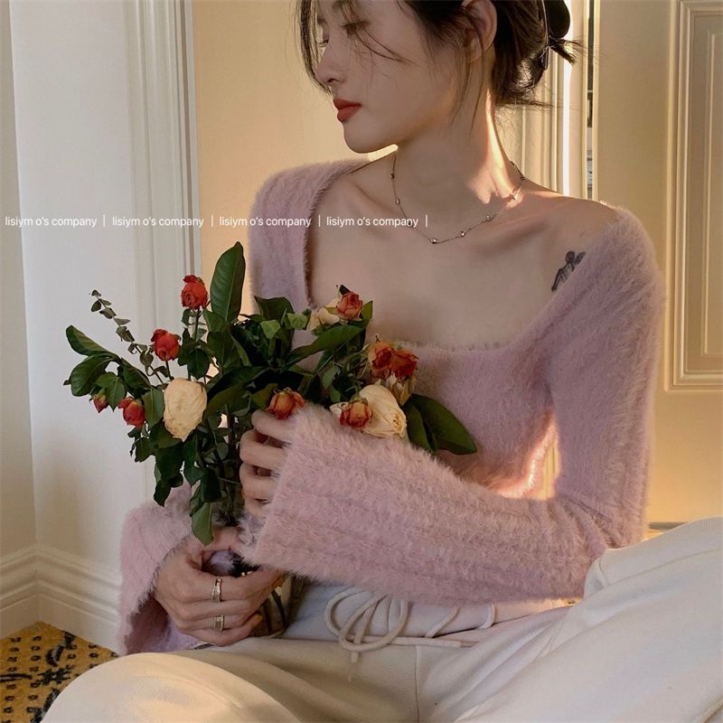 MURIOKI Áo Sweater Dệt Kim Mềm Mại Ôm Dáng Phong Cách Gợi Cảm Cho Nữ