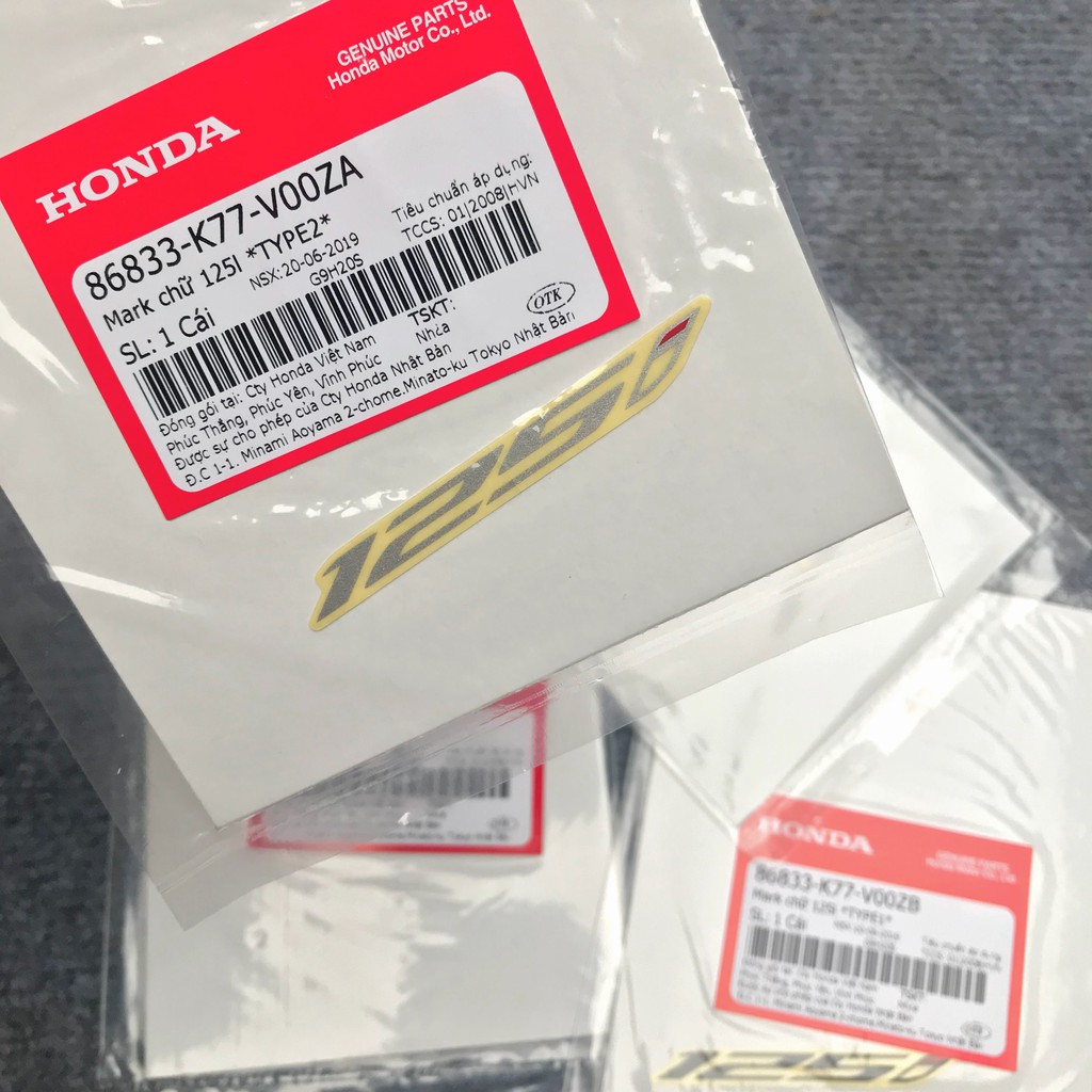 Tem Chữ 150i Honda sh Chính Hãng cho các đời sh từ 2013 tới sh 2020 ( giá 1 đôi)