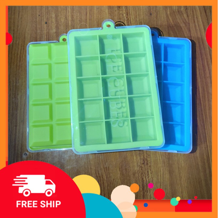 Khay đá silicone [NHẬP: " QUANG5000 " GIẢM 5K/ ĐƠN 100K] khay làm đá silicon 15 ngăn độ bền cao.