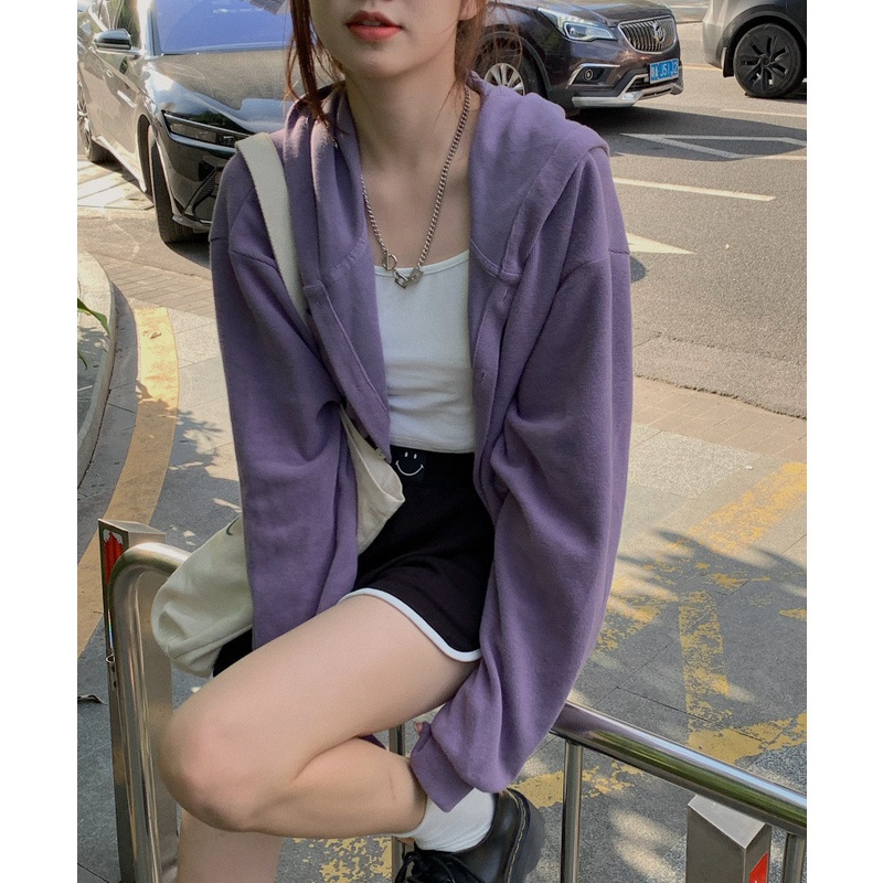 Áo Khoác Cardigan Dệt Kim Dáng Rộng Thời Trang Mùa Thu