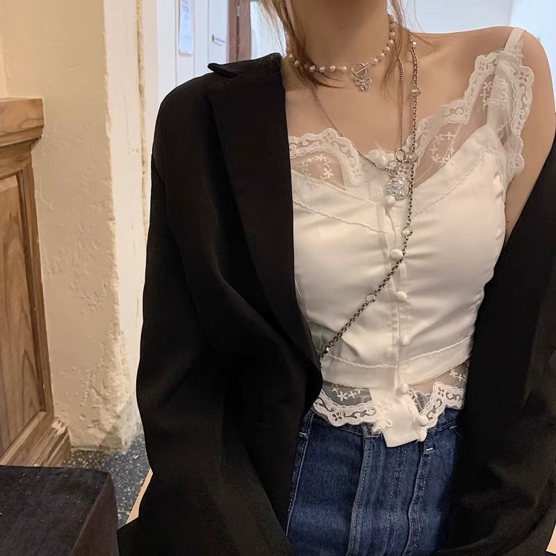 Áo Ống Hai Dây Phối Ren Quyến Rũ