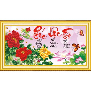 Tranh thêu chữ thập Phúc Lộc Thọ 222926