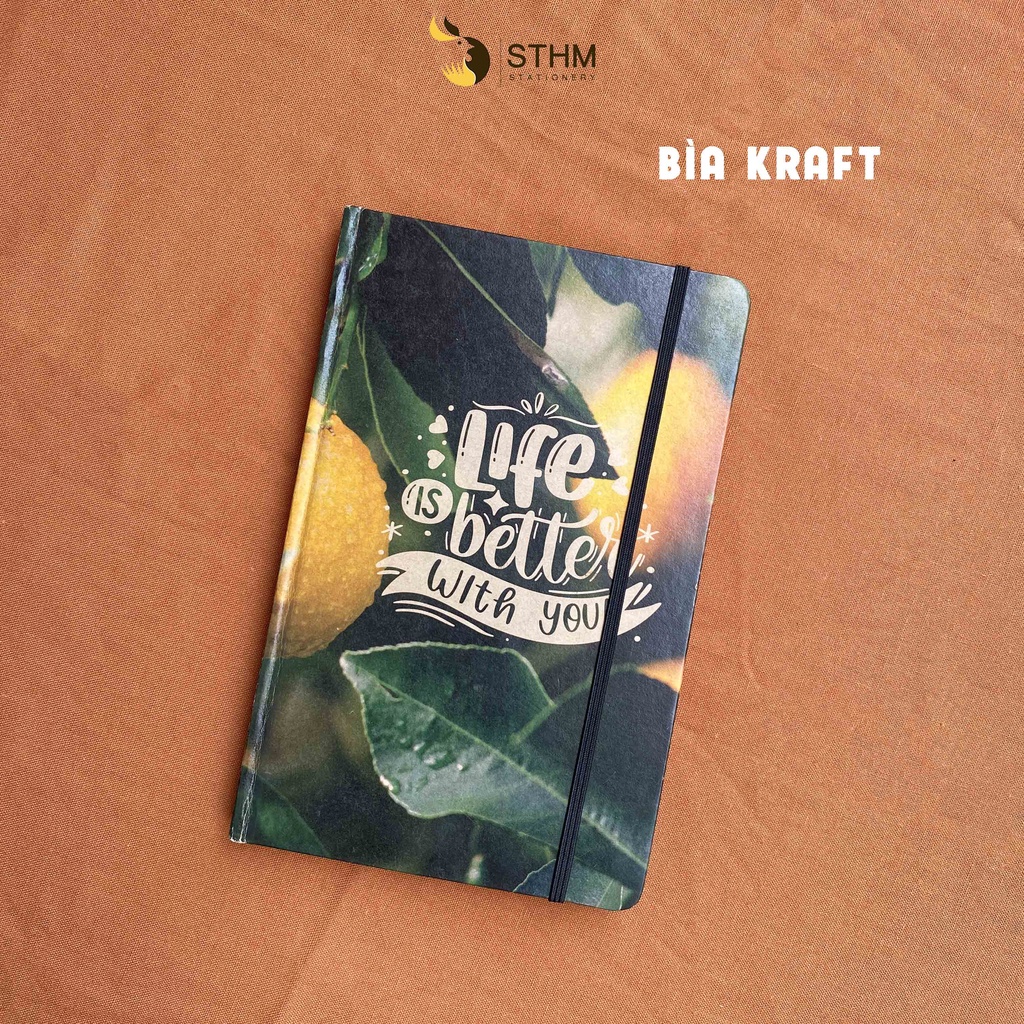 Sổ tay in theo yêu cầu - May chỉ dán keo A5 - 160 trang - STHM stationery
