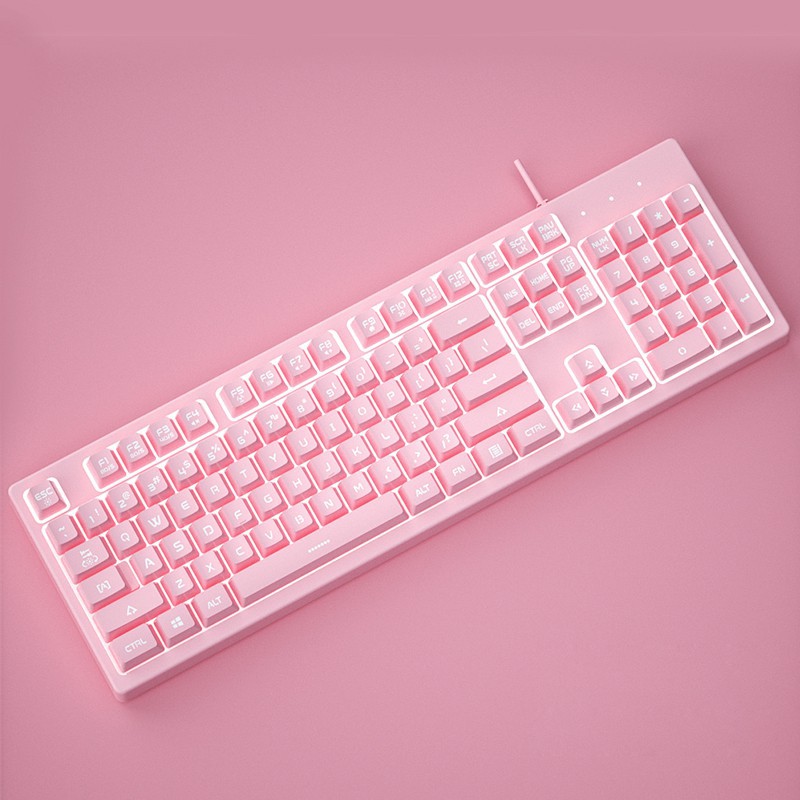 Bộ Bàn Phím Và Chuột Chơi Game Màu Hồng Dễ Thương Bộ Tai Nghe Chuột Có Dây Cho Bé Gái Bàn Phím Có Đèn Nền Cảm Giác Cơ Học Bàn Phím Kết Hợp USB Cho PC Máy Tính Chơi Game Phụ Kiện Để Ăn Gà