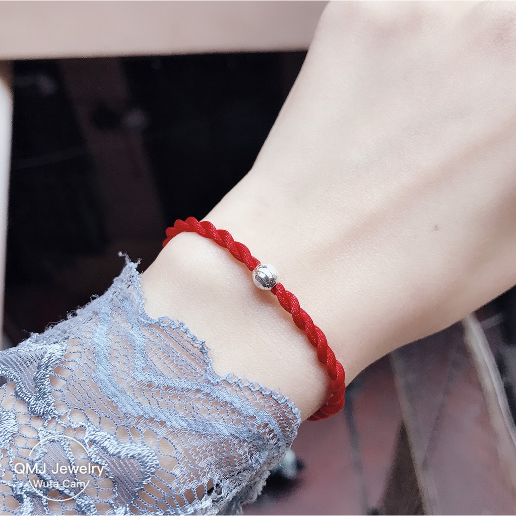 QMJ Vòng tay chỉ đỏ Bi bạc 925 mix dây tơ lụa xoắn, xinh xắn và may mắn - Q132 | BigBuy360 - bigbuy360.vn