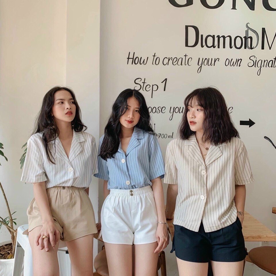 Quần Short 2 Khuy Vạt Bầu Cá Tính_Xưởng May Quang Anh