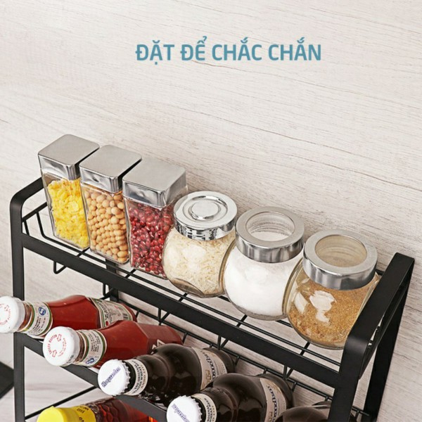 Kệ Gia Vị 3 tầng Sơn Tĩnh Điện Chống Rỉ Cao Cấp Loại Chuẩn