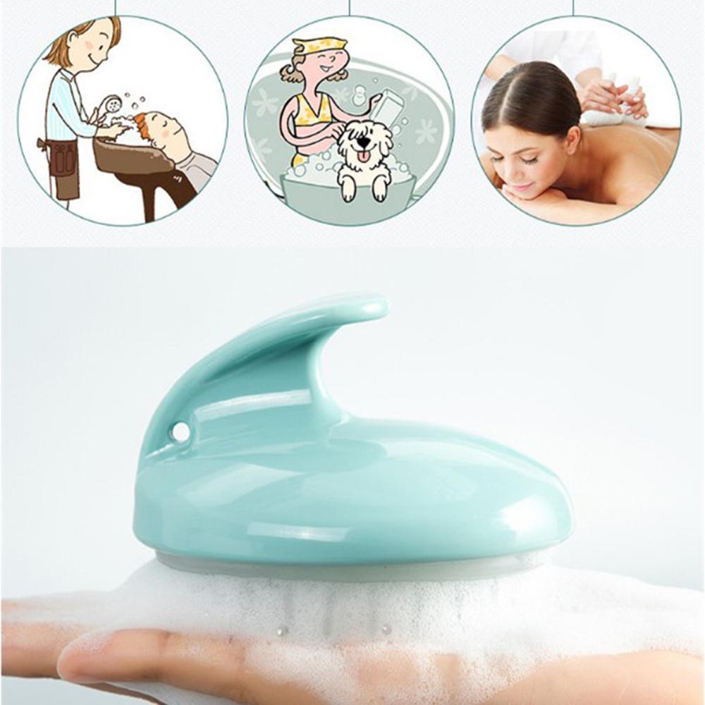 ANEMONE Bàn Chải Gội Đầu Bằng Silicone Mềm Giúp Tuần Hoàn Máu Và Mát Xa Da Đầu