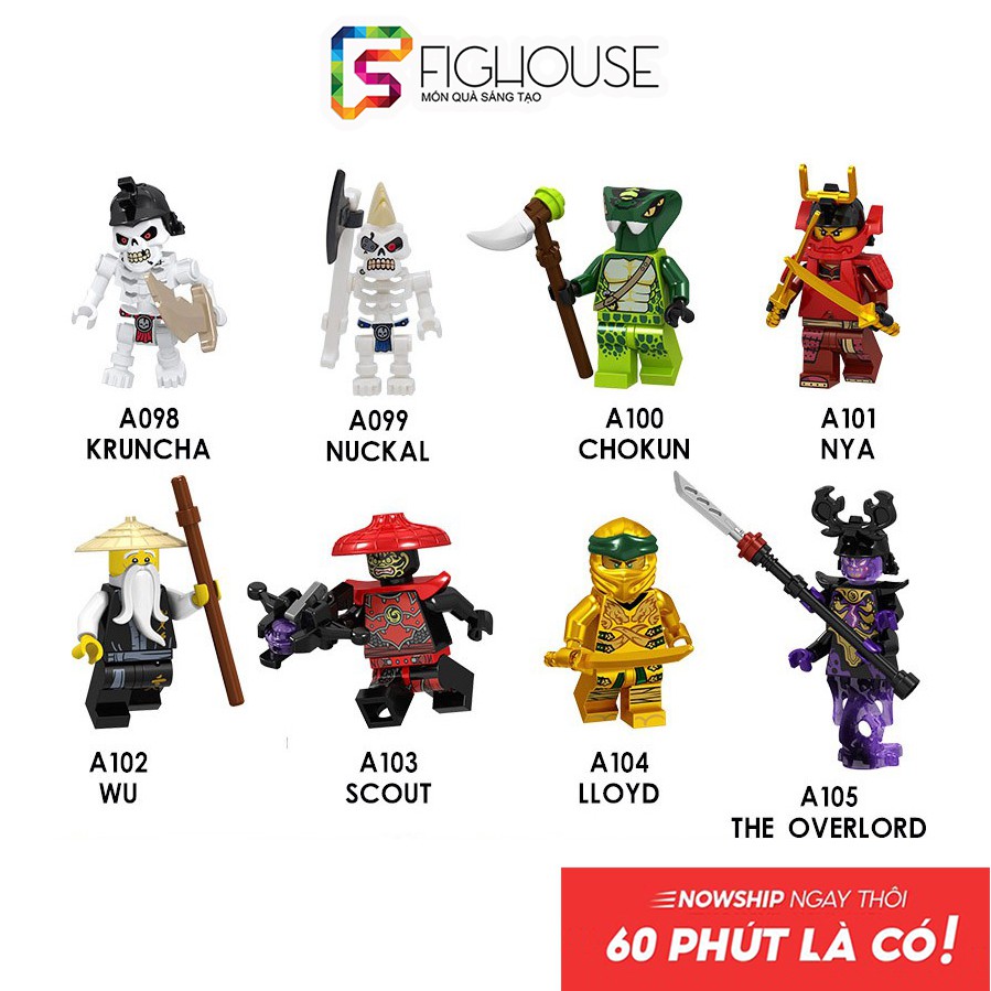 Xếp Hình Minifigures Các Nhân Vật Ninjago - Đồ Chơi Lắp Ráp A098-105 [B1]