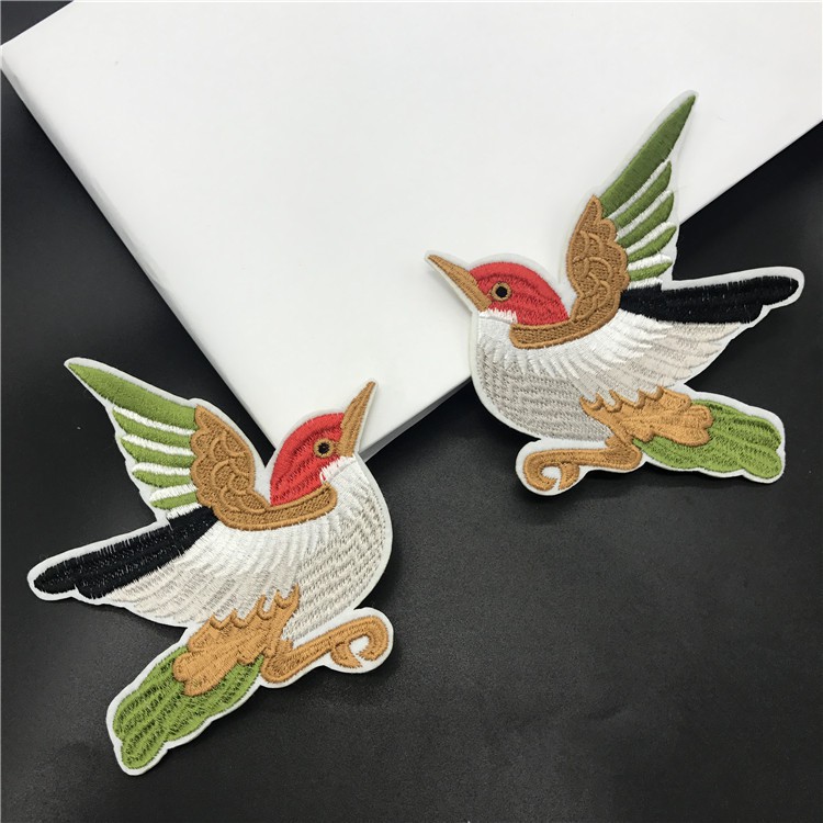 2 Miếng vá quần áo hình chim thêu thời trang chất lượng cao