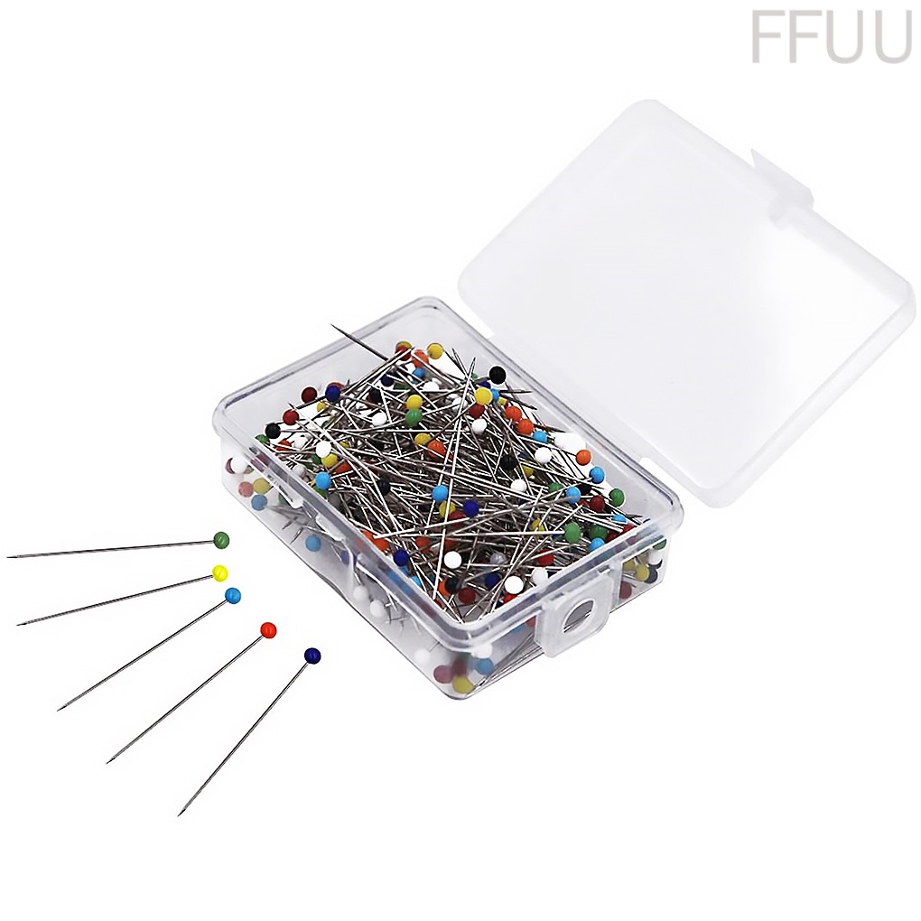 Set 250 kim ghim đầu tròn nhiều màu sắc dùng trong may vá Diy