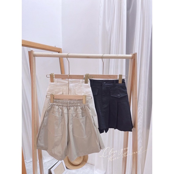 Quần váy xếp ly kaki nữ 2 lớp, kiểu dáng xếp ly, lưng chun lên form chuẩn