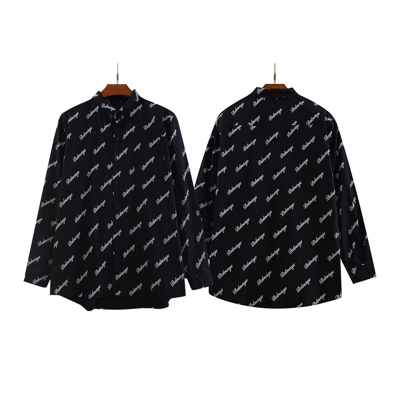 Áo thun tay dài plus size in chữ ITEM BALENCIAGA thời trang cho nam nữ