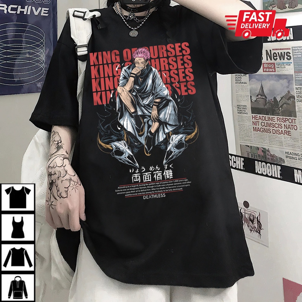 Áo thun hình Vintage Jujutsu Kaisen Ryomen Sukuna  cực chất giá rẻ