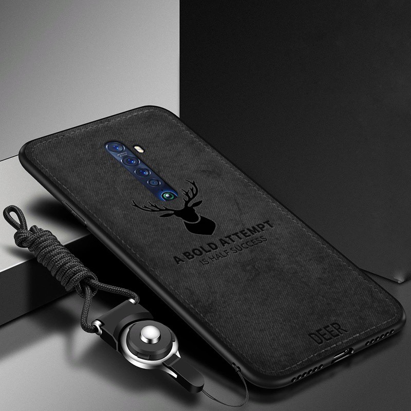 Ốp lưng Oppo Reno 2F chống sốc vải đầu hươu thời trang cao cấp