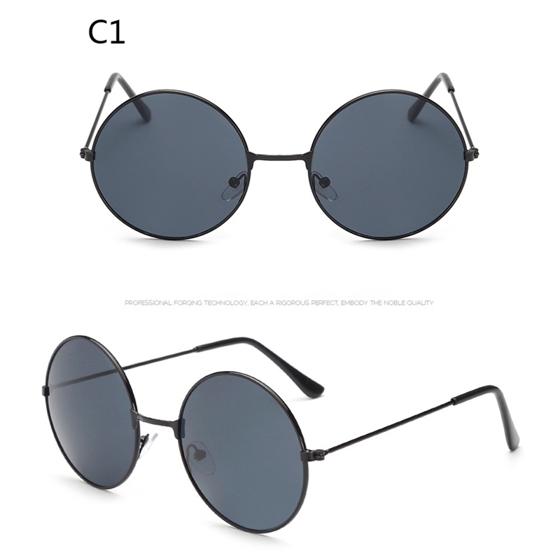 Kính mát gọng tròn bằng kim loại phong cách retro thời trang cho nam và nữ