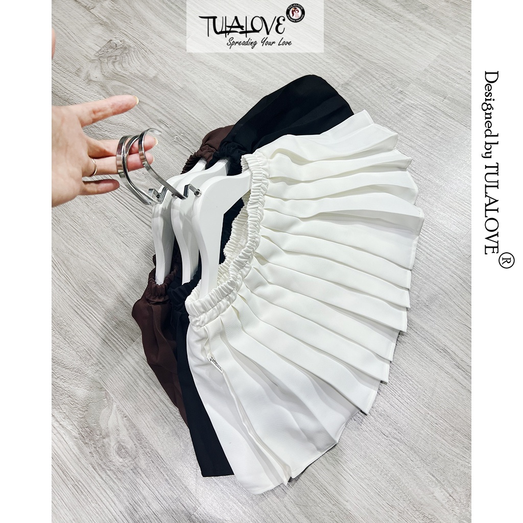 Chân Váy Dập Ly Bé Gái, Áo Dài Tay Vai Bồng Bé Gái Phối Cực Yêu, Phối Set Bé Gái Tulalove