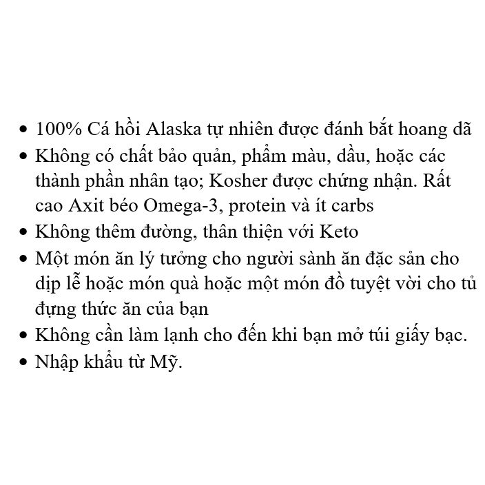 [DATE 9/2025] Fillet cá hồi xông khói Alaska Smokehouse Smoked King Wild Salmon Fillet 454G