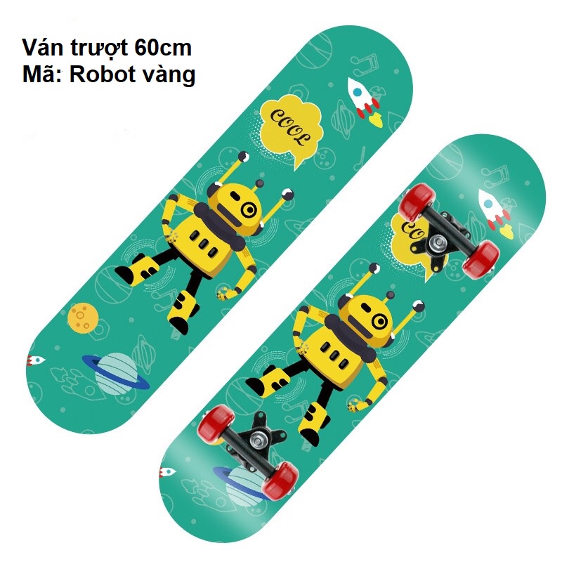 Ván trượt patin dành cho trẻ em thiếu niên nhiều hình skateboard 80cm 60cm gỗ phong ép 7 lớp