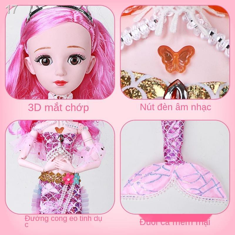 Bộ búp bê Barbie nàng tiên cá cực lớn 60 xét nghiệm cô gái công chúa trẻ em vải quà sinh nhật đơn