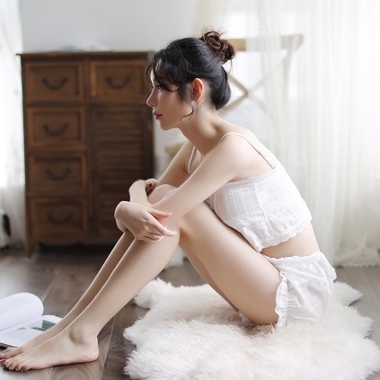 Bộ ngủ, bộ mặc nhà màu trắng pha ren cực xinh hàng siêu đẹp TU627 | BigBuy360 - bigbuy360.vn