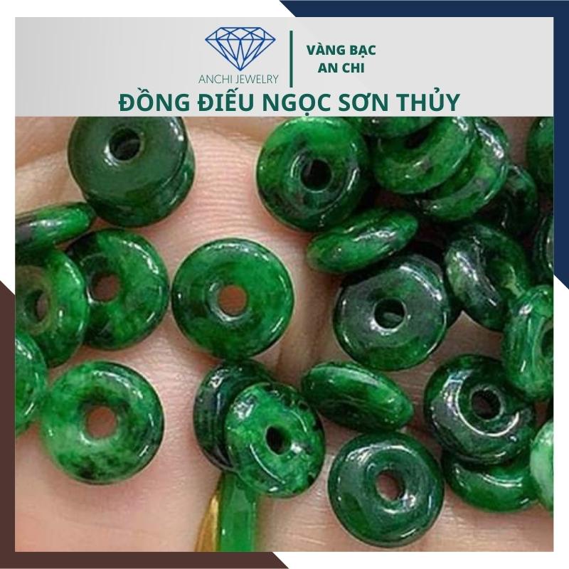 Đồng điếu đá sơn thủy làm vòng tay phong thuỷ mệnh mộc / hỏa