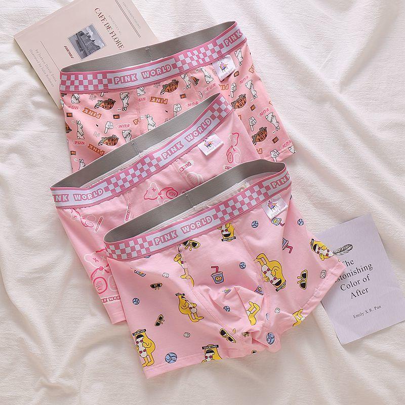 Quần Lót boxer cotton Mỏng Màu Hồng Dễ Thương Thời Trang Mùa Hè Cho Nam