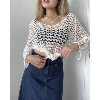 Áo móc trắng Whity Crochet Top A011