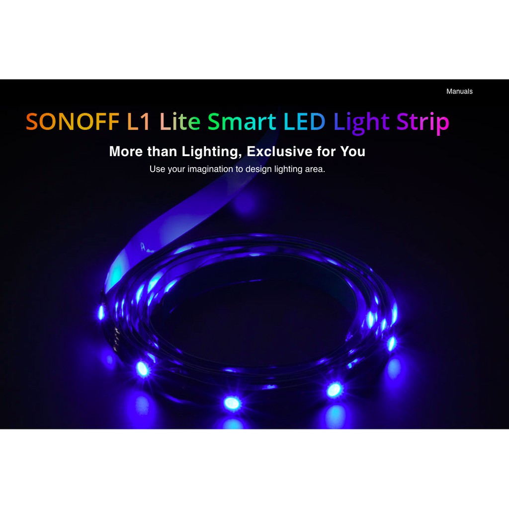 Bộ đèn Led dây 5m thông minh Sonoff L1 Lite, kết nối Wifi, dùng App eWelink.