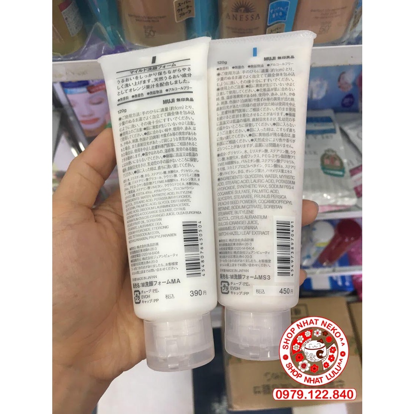 Sữa rửa mặt tẩy tế bào chết Muji Face Soap Scrub Nhật bản