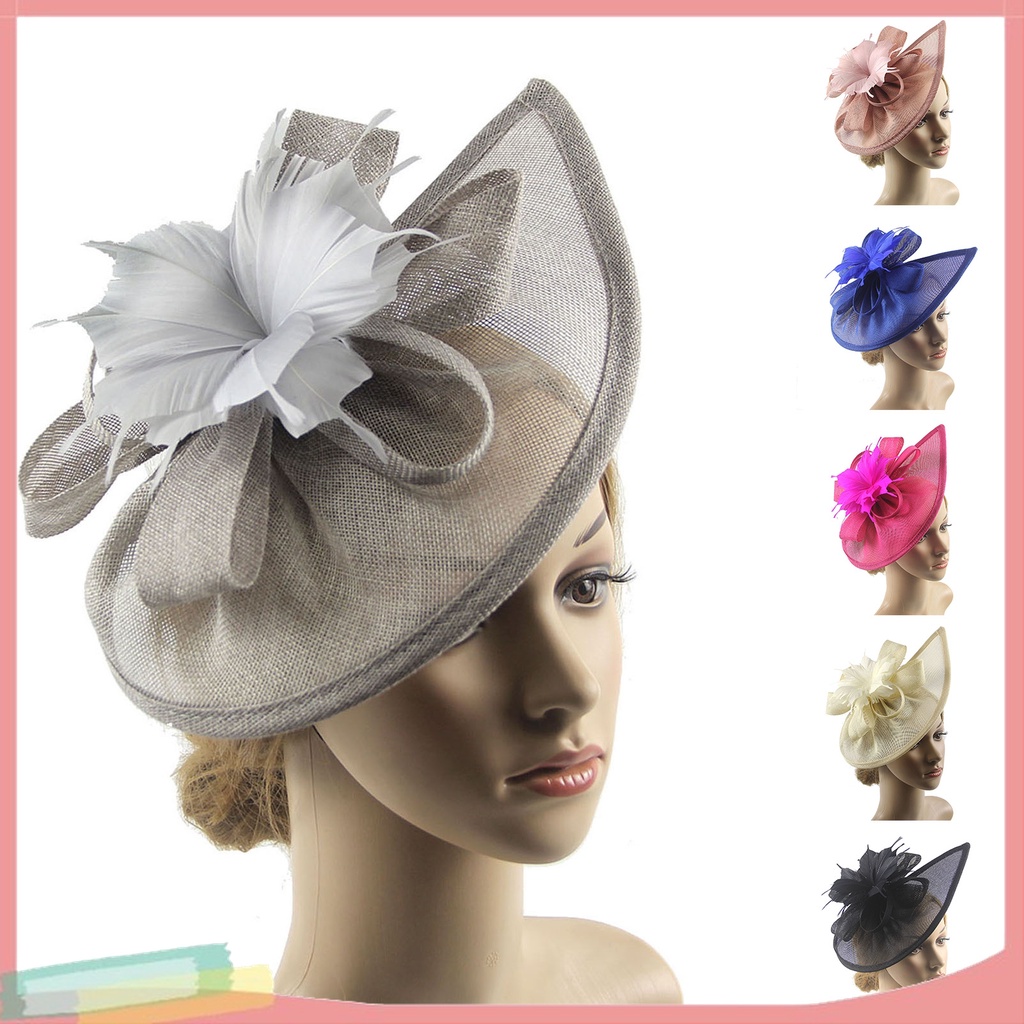 Lk-kẹp Tóc Dạng Lưới Hình Hoa / Lông Vũ Đa Năng Cổ Điển Cho Tiệc Cocktail