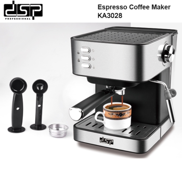 Máy pha cà phê espresso DSP KA3028, áp suất 15 bar, 1,6 lít, công suất 850W - Hàng chính hãng bảo hành 12 tháng