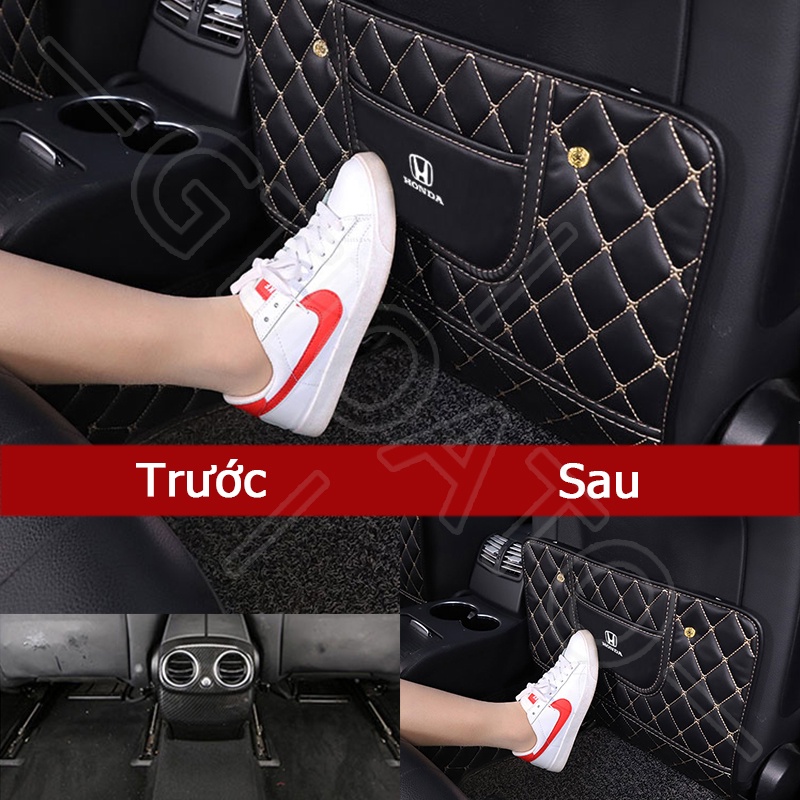 GTIOATO Tấm Bảo Vệ Lưng Ghế Oto Da Bảo Vệ Lưng Ghế Tấm Ốp Lưng Ghế Ô Tô MiếNg LóT ChốNg ThấM TúI Treo Đồ Sau Ghế Ô Tô Trang Trí NộI ThấT Ô Tô Cho Honda City BRV Civic Jazz Brio CRV Accord HRV Mobilio Odyssey Fit