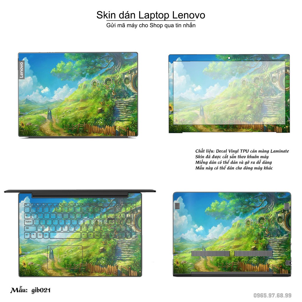 Skin dán Laptop Lenovo in hình Ghibli anime (inbox mã máy cho Shop)