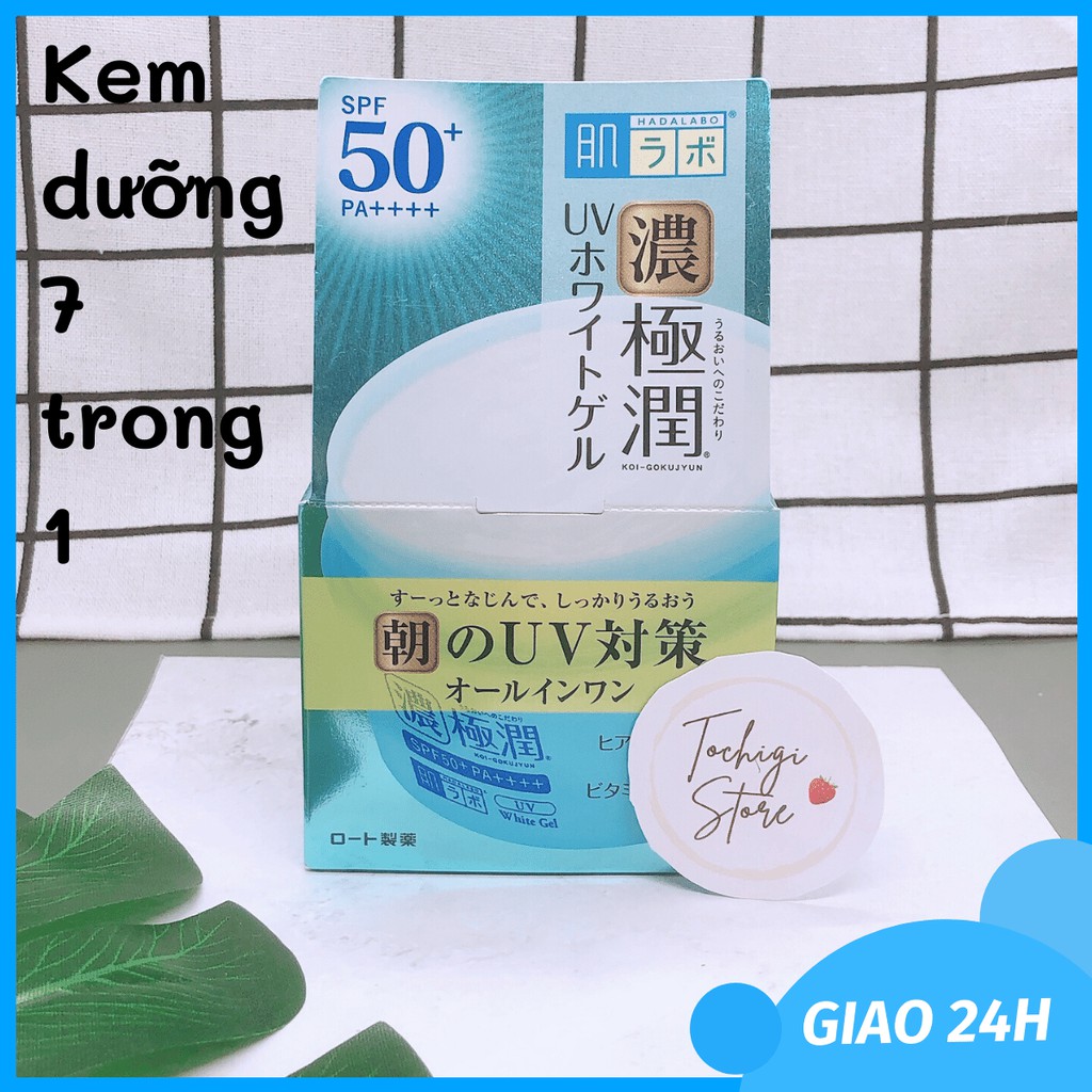 Kem dưỡng ẩm chống nắng ban ngày Hada Labo Koi-Gokujyun UV White Gel SPF50+ PA++++ 90g