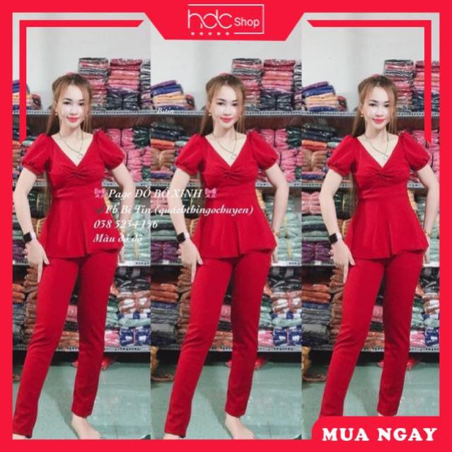 [CAO CẤP] Đầm bigsize công sở - 🍒 Sét bộ xoắn ngực quần 9 tấc Bigsize 60-85 ký