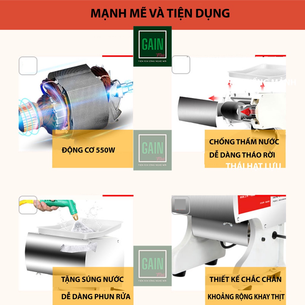 Máy Thái Thịt Tươi Sống Thịt Chín Đa Năng Chính Hãng LIFECODE, Công Suất 550W, BH 18 Tháng Đổi Lỗi 6 Tháng