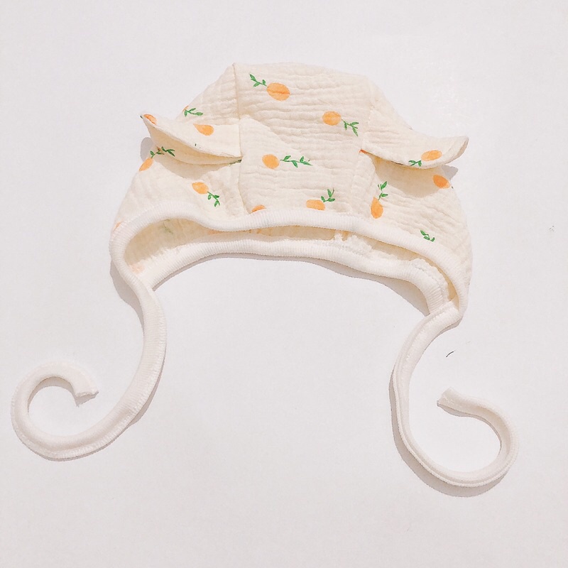 Mũ Bonnet chất liệu xô muslin hoạ tiết xinh xắn cho bé