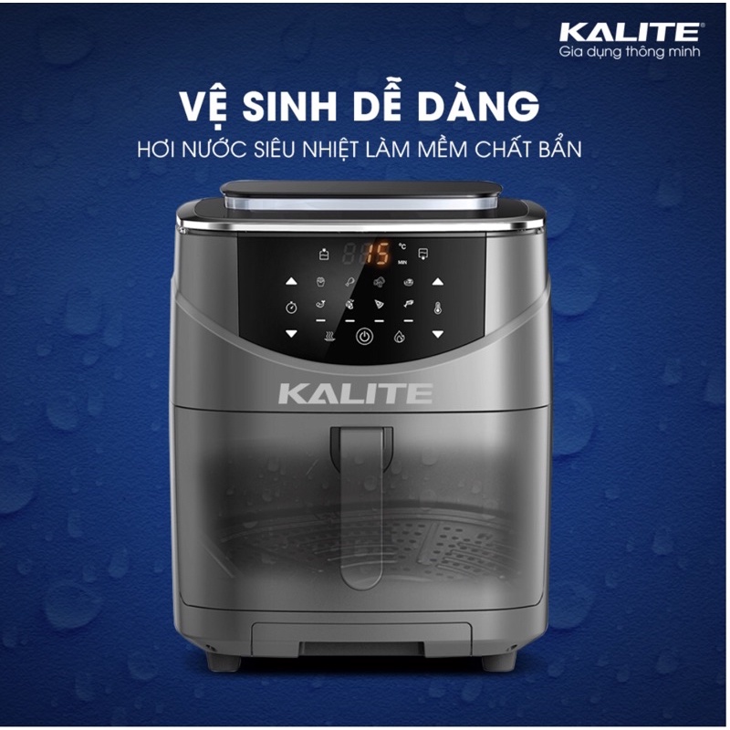 [HOT] - NỒI CHIÊN HƠI NƯỚC KALITE STEAM 7 (7L) CHÊN KHÔNG DẦU KẾT HỢP HẤP 2 IN 1 CHÍNH HÃNG