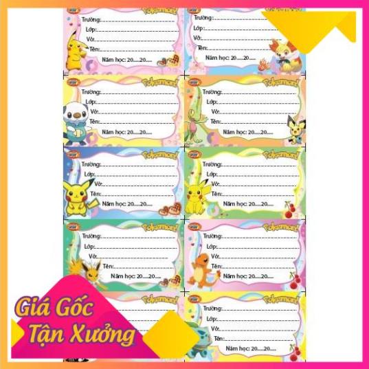 80 cái nhãn vở có keo dán sẵn Balo388 Shop