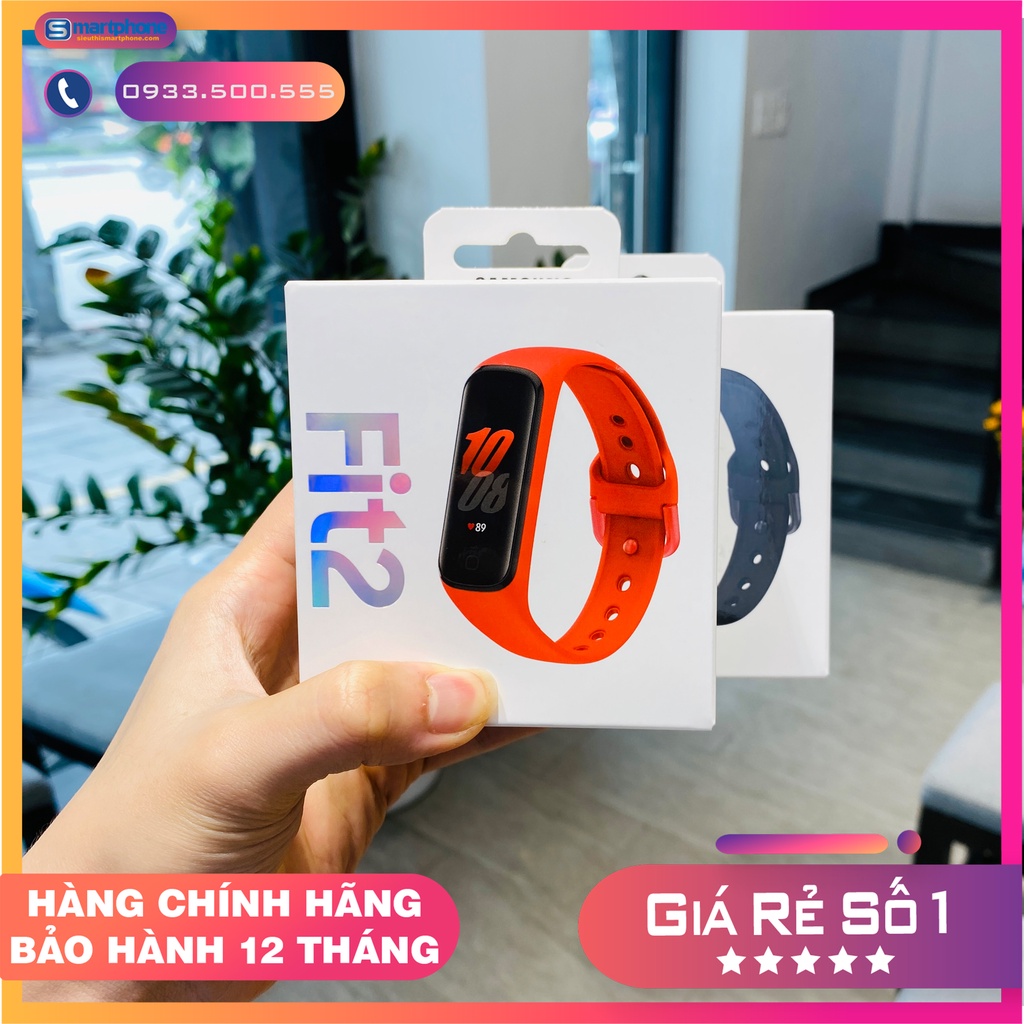 Vòng tay thông minh Samsung Galaxy Fit 2 đạt chuẩn kháng nước 5 ATM đo chỉ số sức khoẻ - Hàng Fullbox BH 12 tháng