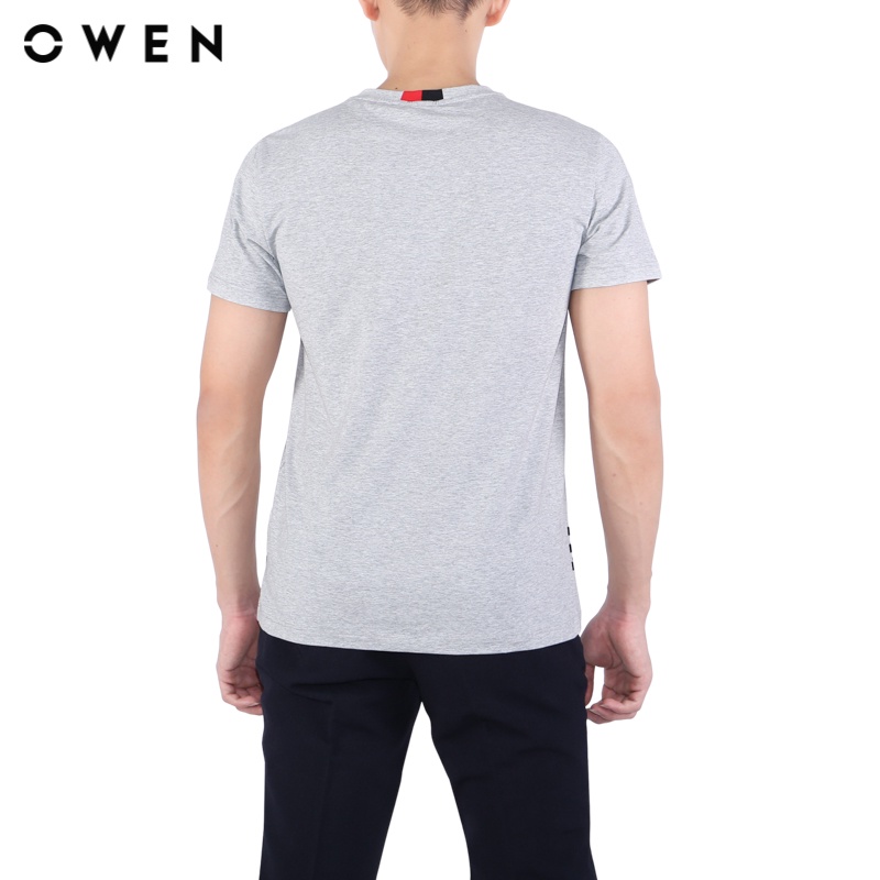Áo Tshirt ngắn tay Nam Owen Cotton Slim Fit màu Xám - TSN22010