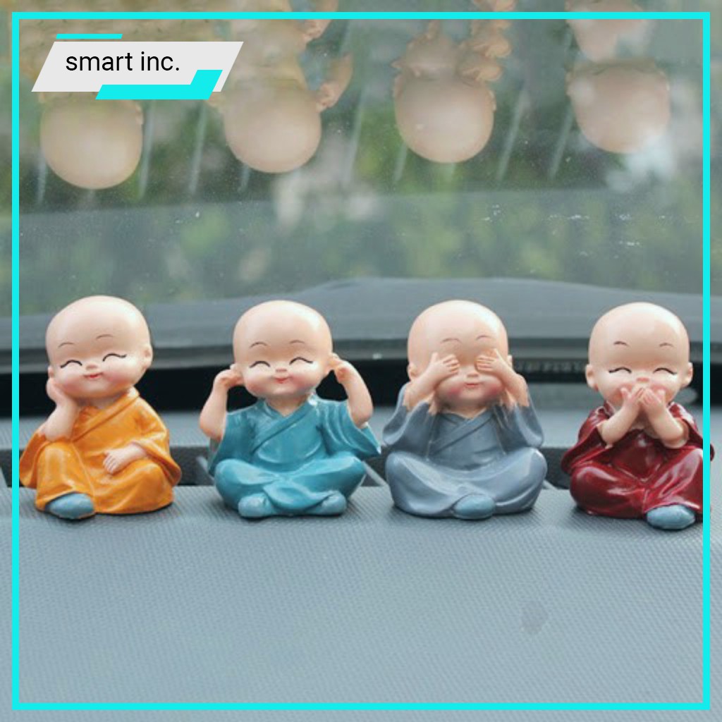 Bộ 4 Tượng Tứ Không Mini Bằng Sứ Trang Trí Đẹp Tượng Chú Tiểu Hòa Thượng Để Bàn Làm Việc Bàn Học Phòng Khách Xe Ô Tô