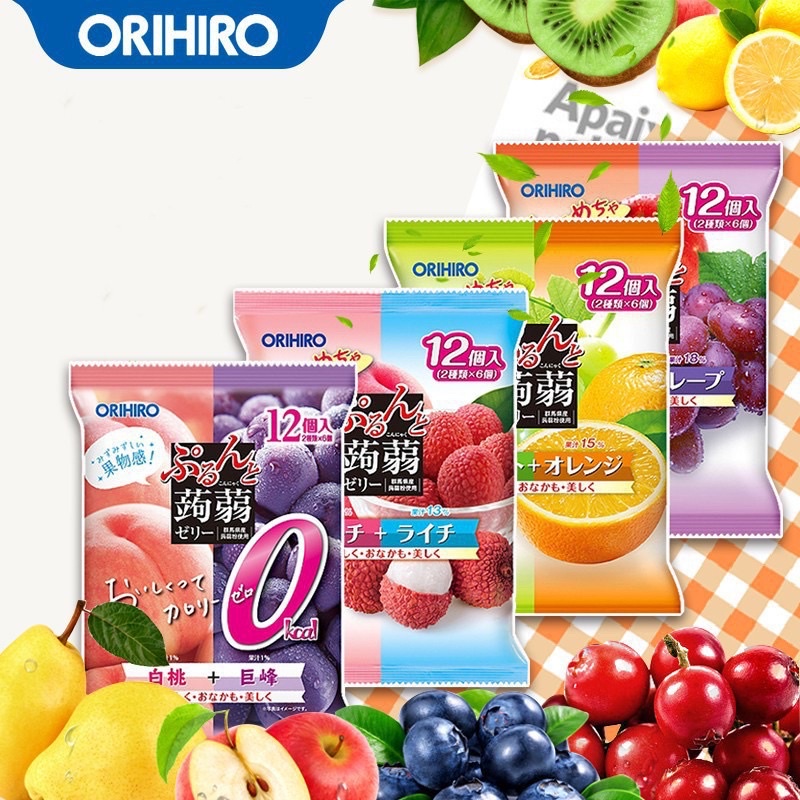 Thạch hoa quả Orihio Nhật Bản 49k/ 1 túi 240g