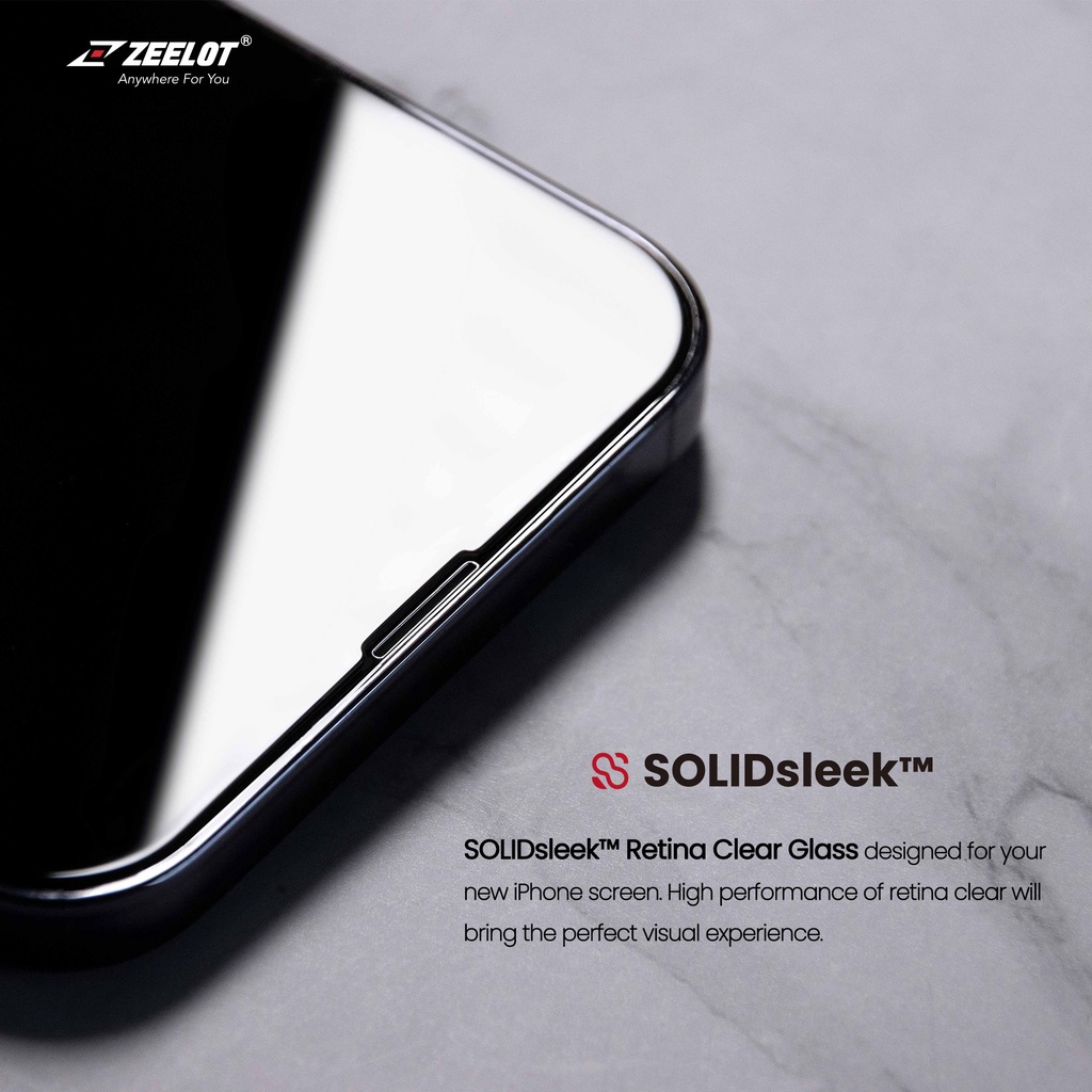 Miếng Dán Cường Lực ZEELOT SOLIDSLEEK Clear cho iPhone 13 Series