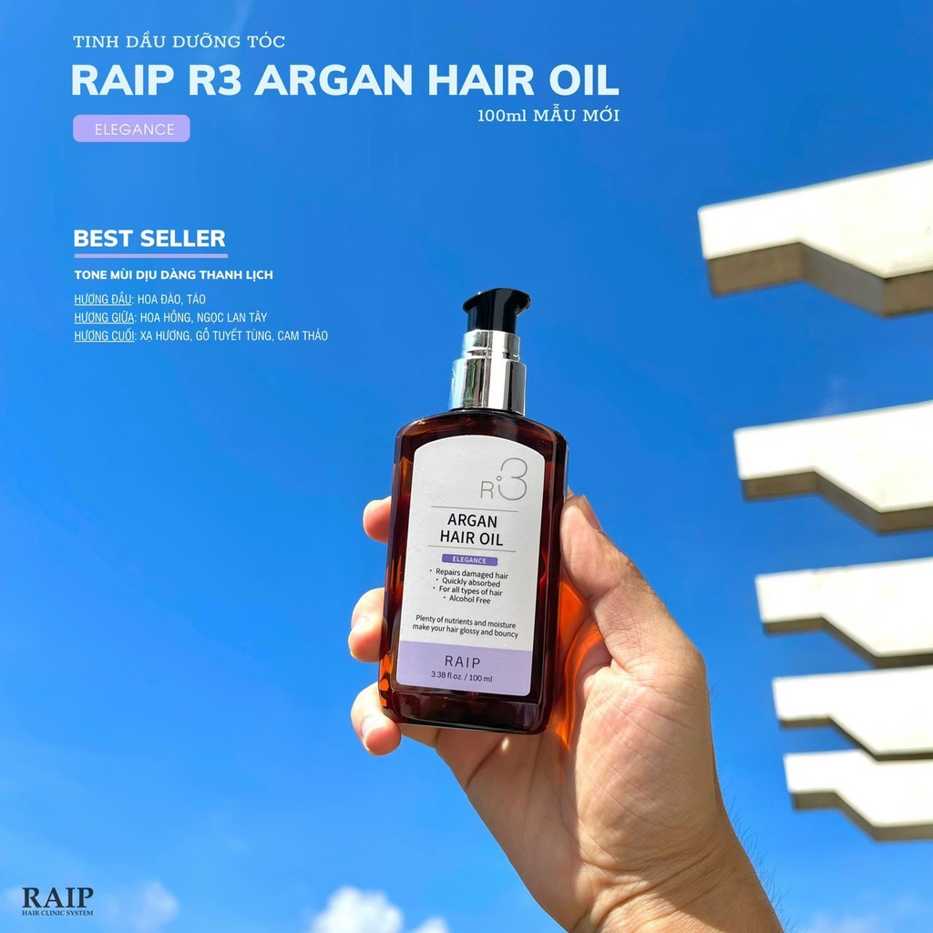 Dầu Dưỡng Phục Hồi Tóc R3 Argan Hair Oil Raip - 100ml