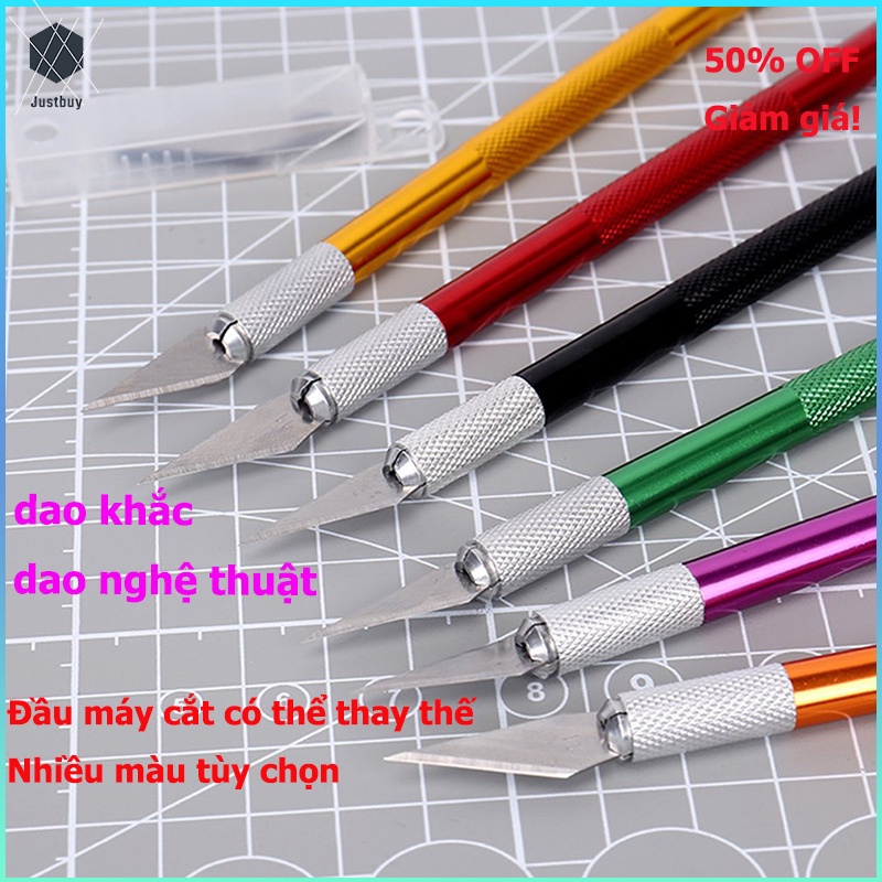 🤩Justbuy🤩Bộ Dao khắc trổ kĩ thuật, chạm tỉa gỗ, giấy, tượng ☆ Dao thân kim loại Kim loại không trơn trượt Công cụ dao cắt Bộ công cụ Cắt khắc Thủ công Công cụ tự làm