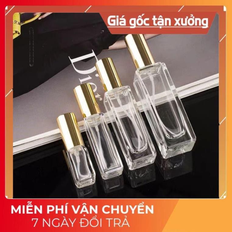 Lọ Chiết Nước Hoa ❤ GIÁ TỐT NHẤT ❤ Lọ chiết nước hoa vuông 25ml,20ml,10ml,5ml đựng dầu thơm, phụ kiện du lịch